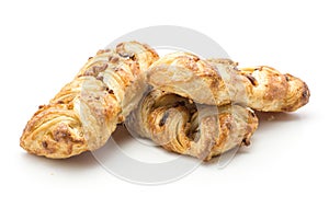 Twist bread isolated on white