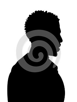 Twist Curls Hair Black Man Silhouette