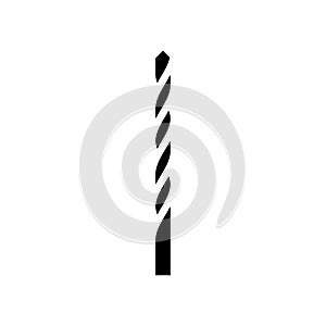 twist drill bit glyph icon vector illustration