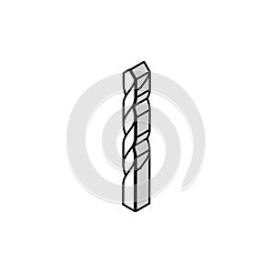 twist drill bit isometric icon vector illustration