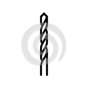 twist drill bit line icon vector illustration