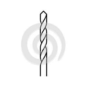 twist drill bit line icon vector illustration