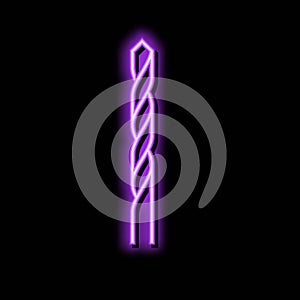 twist drill bit neon glow icon illustration