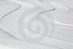 Twist of two nordic ski pistes photo