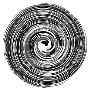 Twist, swirl, sworl circular spiral design element