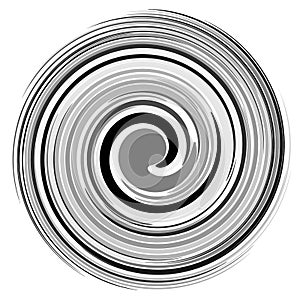 Twist, swirl, sworl circular spiral design element