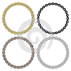 Twisted Braided Wire Rope Chain Vector Illustration