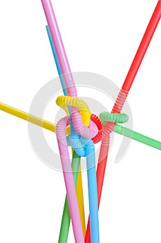 Twisted colored straws photo