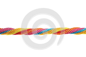 Twisted colorful ropes isolated. Unity concept