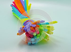 Twisted coloured pipe cleaners