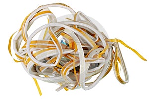 Twisted crumpled tape for winous