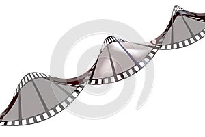 Twisted empty film strip, 3D rendering