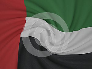 Twisted fabric UAE flag
