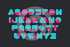 Twisted Font Vector design. Typeface alphabet.
