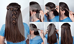 Twisted hairstyle tutorial for long hair