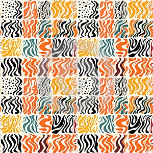 Twisted lines, smooth curved twisting stripes, seamless pattern, ai