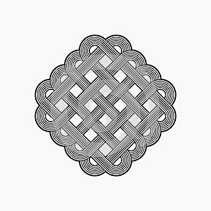 Twisted lines, vector element, intertwined pattern