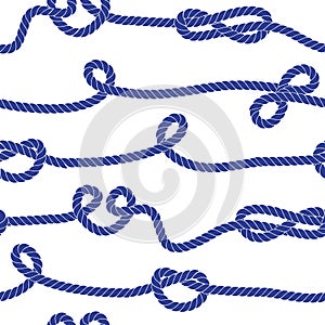 Twisted marine rope with knots seamless vector print