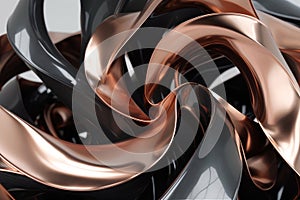 Twisted Metallic Waves: Modern Minimalist Design in Burnished Copper and Dark Gray