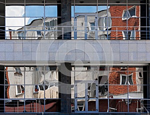 Twisted reality - apartment building mirrored