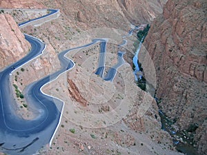 Twisted road going in a canyon