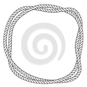 Twisted rope round frame - interlaced ropes border photo