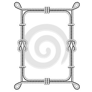 Twisted rope square frames with knots