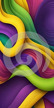 Twisted Shapes in Purple Greenyellow photo