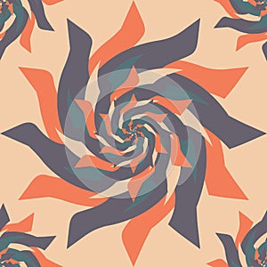 Twisted shapes vintage retro colors spike flower