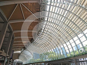 Twisted structural roof the shopping mall in Marina Bay Sands Singapore