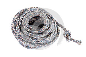 Twisted thick rope on white.