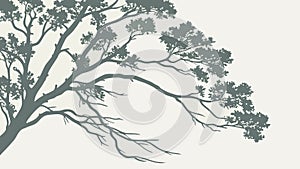 Twisted Tree Silhouette Landscape Design, vector design Generative AI