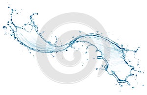 Twisted water splash isolated