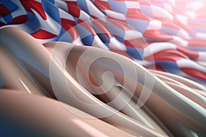 Twisted Waves of Croatia\'s Flag in Modern 3D Minimalist Desig photo