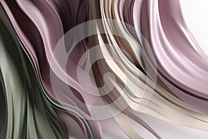 Twisted Waves of Mauve and Olive: Minimalist Design in 3D