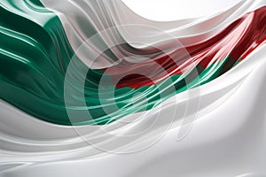 Twisted Waves of Mexico\'s Flag Colors in Modern Minimalist 3D Render