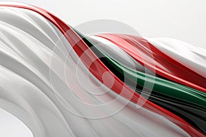 Twisted Waves: UAE Flag Colors in Modern 3D Desig