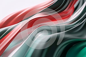 Twisted Waves of UAE Flag: Modern Minimalist 3D Render Desig