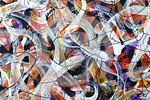 Twisted white lines. multi-layer multi-colored background.