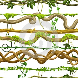 Twisted wild lianas seamless pattern.