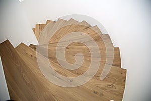 Twisted wooden stairway