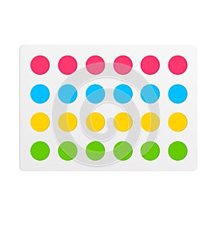 Twister Game Mat with Color Circles Set. Vector