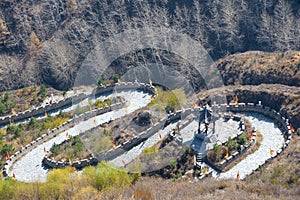 Twisting mountain road