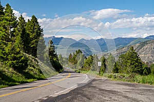 The twisty, narrow roads near the Mammoth Hot Springs area of Yellowstone National Park