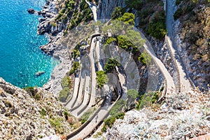 Twisty road on Capri island