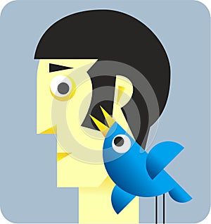 Twitter Bird with head photo