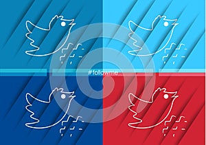Twitter Bird icon vector web illustrations