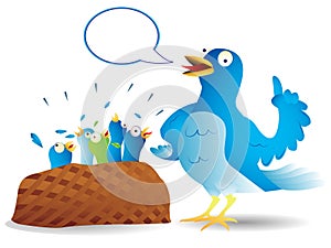 Twitter bird talking