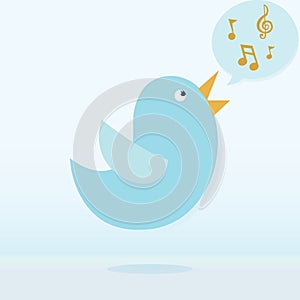Twitter bird vector singing