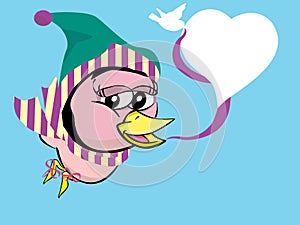 Twitter bird on winter